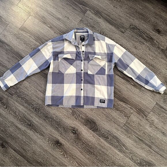 Dr. Denim Nathalie Shirt in Slate Blue Check - Picture 1 of 10